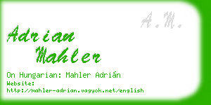 adrian mahler business card