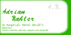 adrian mahler business card